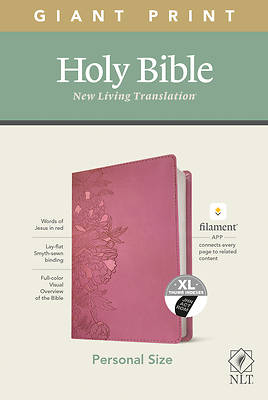 Picture of NLT Personal Size Giant Print Bible, Filament Enabled Edition (Red Letter, Leatherlike, Peony Pink, Indexed)