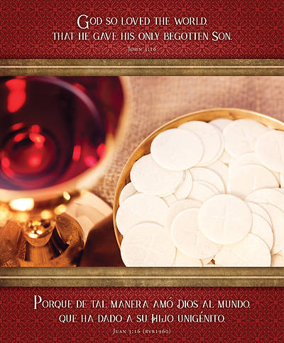 Picture of God So Loved Bilingual Communion Legal Size Bulletin