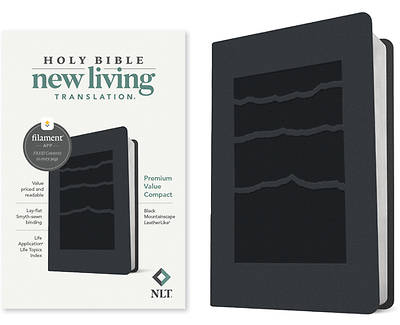 Picture of NLT Premium Value Compact Bible, Filament Enabled Edition (Leatherlike, Black Mountainscape)