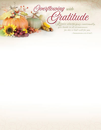 Picture of Overflowing with Gratitude Thanksgiving Letterhead