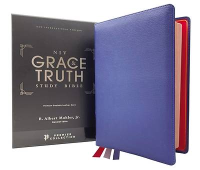 Picture of Niv, the Grace and Truth Study Bible, Premium Goatskin Leather, Navy, Premier Collection, Black Letter, Comfort Print