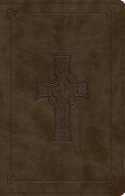 Picture of ESV Large Print Value Thinline Bible (Trutone, Olive, Celtic Cross Design)