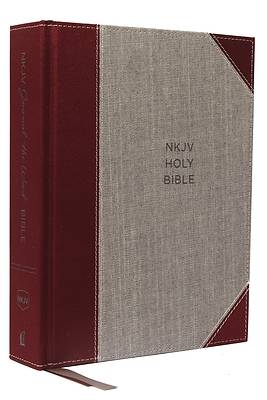 Picture of NKJV, Journal the Word Bible, Cloth Over Board, Gray/Red, Red Letter Edition, Comfort Print