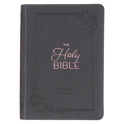Picture of KJV Holy Bible, Compact Large Print Faux Leather Red Letter Edition - Ribbon Marker, King James Version, Gray
