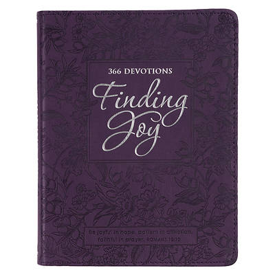 Picture of Finding Joy - 366 Devotions, Purple Floral Faux Leather Devotional for Women
