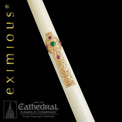 Picture of Cathedral Eximious Cross of Erin Paschal Candle 1-15/16" x 39"