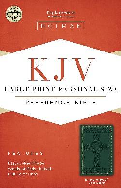 Picture of KJV Large Print Personal Size Reference Bible, Green Leathertouch