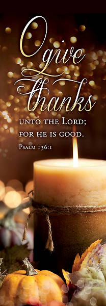 Picture of O Give Thanks 2' x 6' Fabric Banner Psalm 136:1
