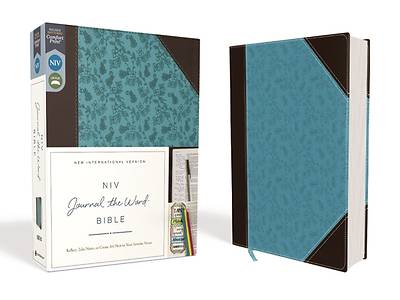 Picture of NIV, Journal the Word Bible, Imitation Leather, Brown/Blue, Red Letter Edition, Comfort Print