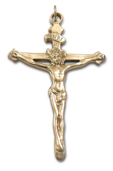 Picture of Baroque Clergy Cross Necklace - Gold Plated