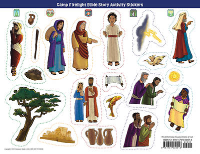 Picture of Vacation Bible School (VBS) 2024 Camp Firelight Bible Story Activity Stickers (Pkg of 6)