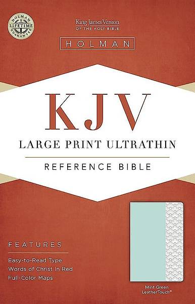Picture of KJV Large Print Ultrathin Reference Bible, Mint Green Leathertouch