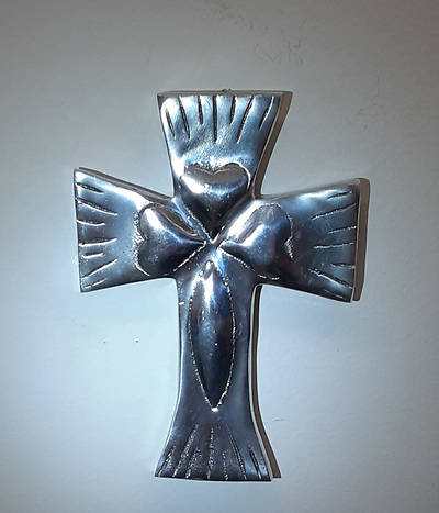 Picture of Cross with Hearts Recycled Aluminum
