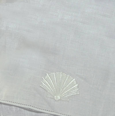 Picture of Baptismal Napkin Embroidered with a Shell