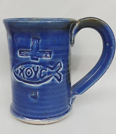 Picture of Ichthus Straight Side Ceramic Mug - Blue