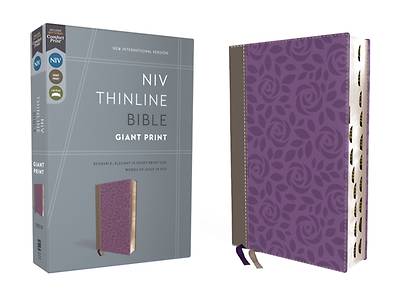 Picture of Niv, Thinline Bible, Giant Print, Leathersoft, Gray/Purple, Red Letter, Thumb Indexed, Comfort Print