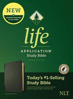 Picture of NLT Life Application Study Bible, Third Edition (Genuine Leather, Black, Indexed)