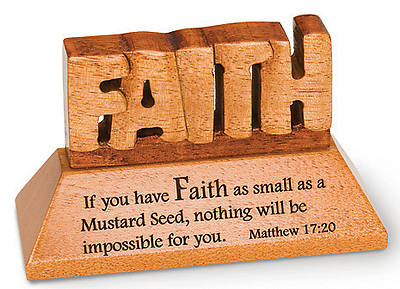Picture of Standing "Faith" Message Mahogany Plaque