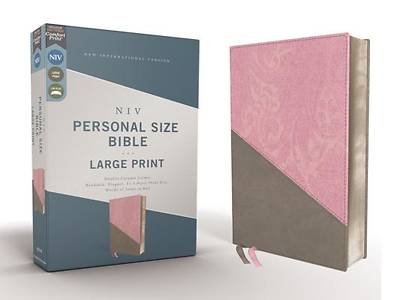 Picture of Niv, Personal Size Bible, Large Print, Leathersoft, Pink/Gray, Red Letter Edition, Comfort Print