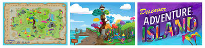Picture of Vacation Bible School (VBS) 2021 Discovery on Adventure Island Complete Decorating Mural Pack