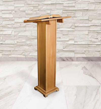 Picture of Square Base Lectern - Pecan Stain