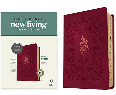 Picture of NLT Giant Print Bible, Filament-Enabled Edition (Leatherlike, Cranberry Flourish, Indexed, Red Letter)