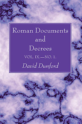 Picture of Roman Documents and Decrees, Volume IX - No. 1