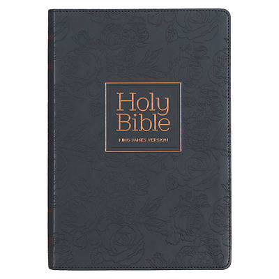 Picture of KJV Holy Bible, Thinline Large Print Faux Leather Red Letter Edition - Thumb Index & Ribbon Marker, King James Version, Black, Zipper Closure