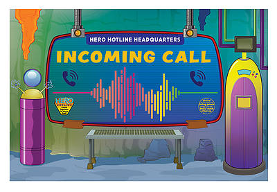 Picture of Vacation Bible School (VBS) Hero Hotline 3-panel Decorating Mural