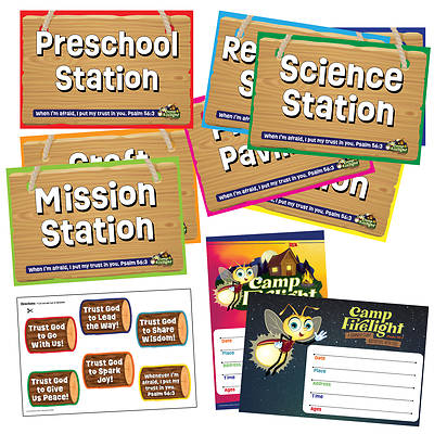 Picture of Vacation Bible School (VBS) 2024 Camp Firelight Activity Center Signs & Publicity Pack