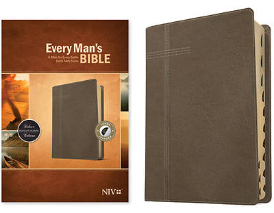 Picture of Every Man's Bible NIV (Leatherlike, Pursuit Granite, Indexed)
