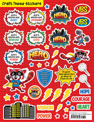 Picture of Vacation Bible School VBS Hero Central Craft Theme Stickers (Pkg of 12)