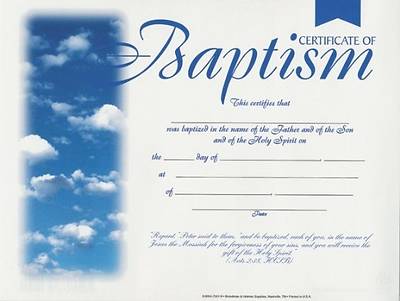 Picture of Baptism Certificates with Clouds Package of 6