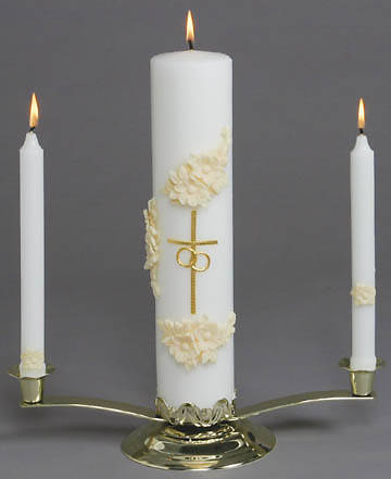 Picture of Holy Matrimony Candle Ensemble - Gold and Cream