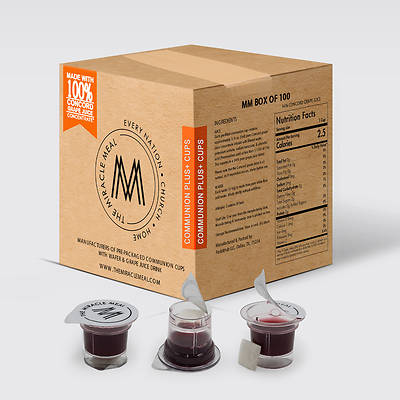 Picture of The Miracle Meal Communion Plus+ Cups with 100% Concord Grape Juice & Wafer - Box of 100