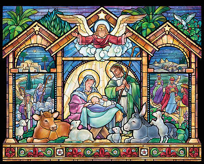 Picture of Stained Glass Nativity Advent Calendar