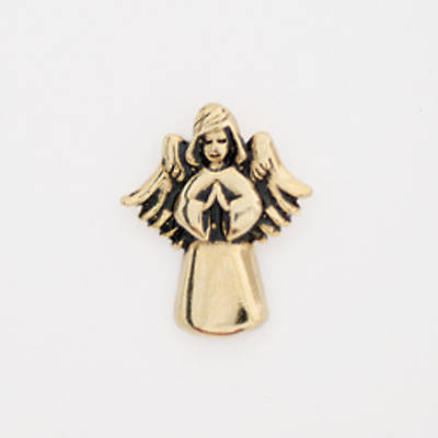 Picture of Gold Plated Lapel Pin - Praying Angel