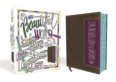 Picture of Niv, Beautiful Word Coloring Bible and 8-Pencil Gift Set, Leathersoft, Brown