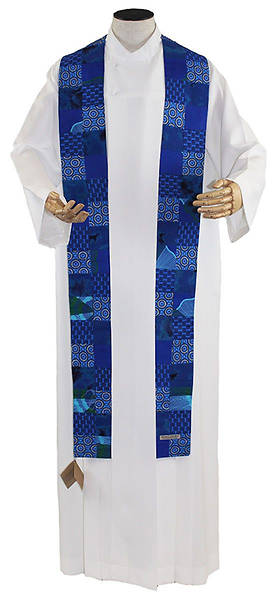 Picture of Amani Litenge Patch Overlay Stole Blue