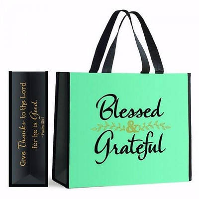 Picture of Blue and Black Grateful Tote