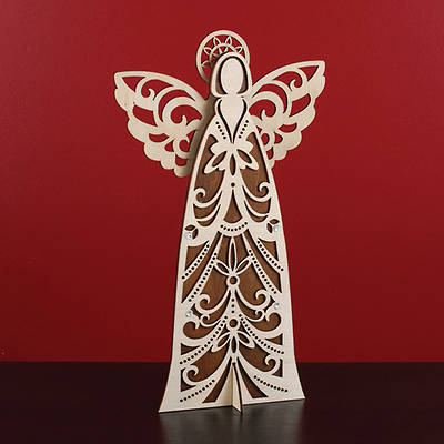 Picture of Flourish Wood Etched Angel