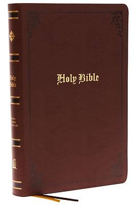 Picture of Kjv, Large Print Center-Column Reference Bible, Bonded Leather, Brown, Red Letter, Thumb Indexed, Comfort Print