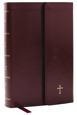 Picture of Nkjv, Compact Paragraph-Style Reference Bible, Leatherflex, Burgundy, Red Letter, Comfort Print