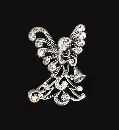 Picture of Crystal Pave Angel Pin with Trumpet Gift Box
