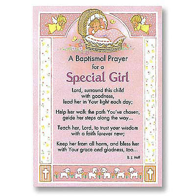 Picture of Baptism Prayer Card Girl