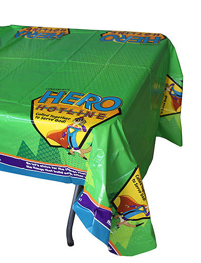 Picture of Vacation Bible School (VBS) Hero Hotline Tablecloth