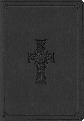 Picture of ESV Large Print Bible (Trutone, Charcoal, Celtic Cross Design)