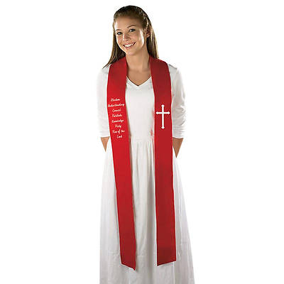 Picture of Gifts of the Holy Spirit Confirmation Stole Red