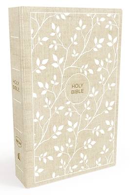 Picture of NKJV, Thinline Bible, Standard Print, Cloth Over Board, White/Tan, Red Letter Edition
