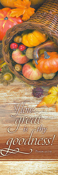 Picture of How Great is thy Goodness Thanksgiving 2' x 6' Fabric Banner